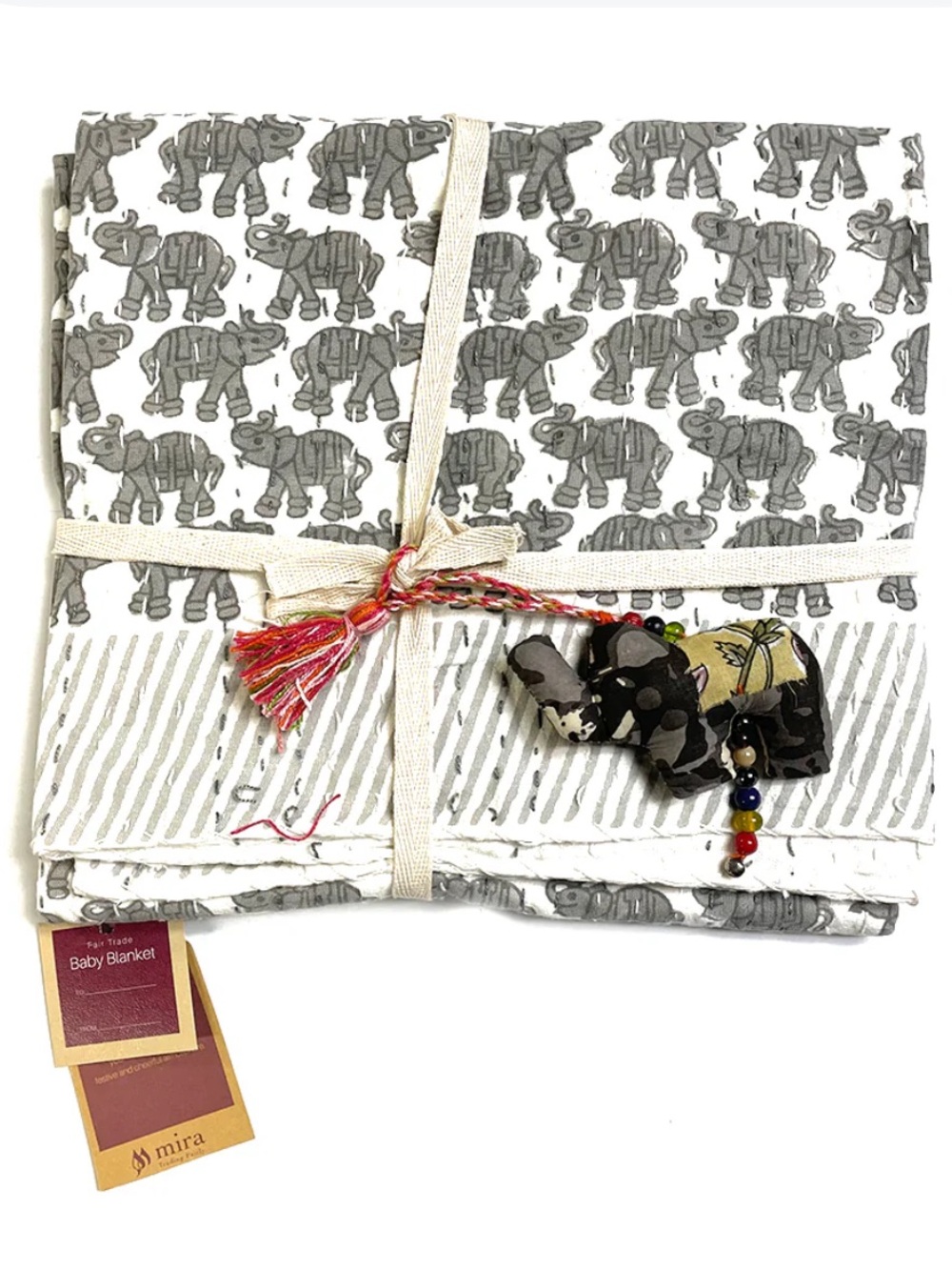 MIRA Fair Trade Kantha Baby Blanket
- Small Elephant Print